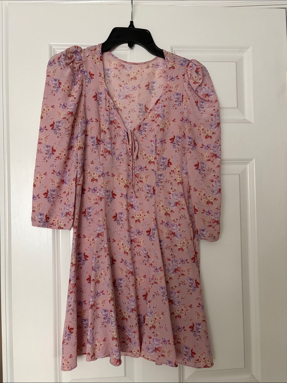 LoveShackFancy Pink Floral Mini Dress